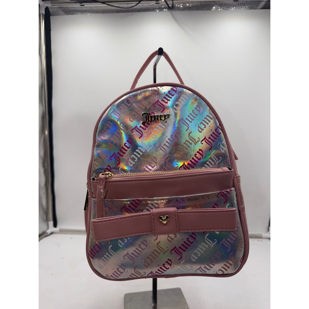 Juicy Couture Pink Holo Logo Peek A Bow Backpack 11JCAL5MX-HMP New